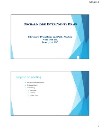 Background and Problems  Petitioned filed by Livingston County Drain  Commissioner in September