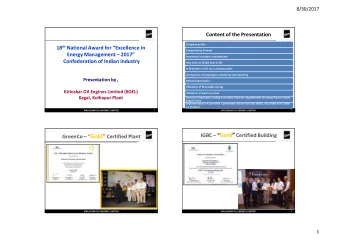 Accolades Energy &amp; Environment  Accolades Energy &amp; Environment  CII - National Award for