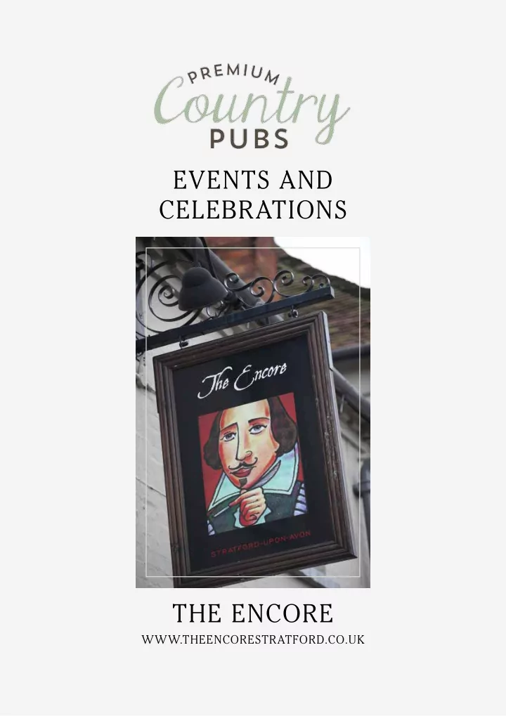 events and celebrations the encore