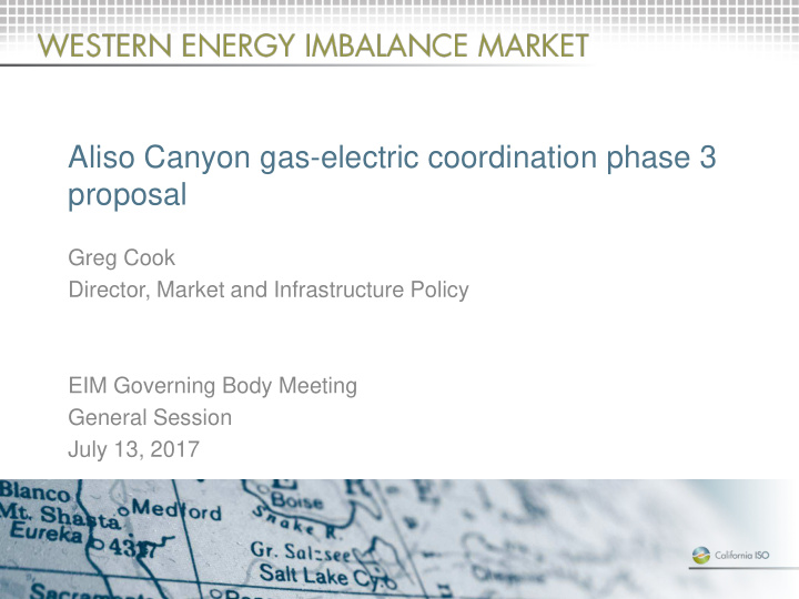 aliso canyon gas electric coordination phase 3 proposal