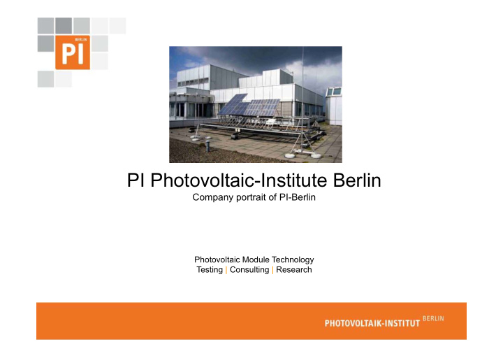 pi photovoltaic institute berlin