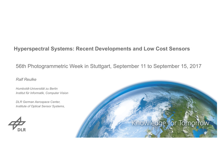 hyperspectral systems recent developments and low cost