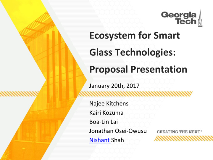 ecosystem for smart glass technologies proposal