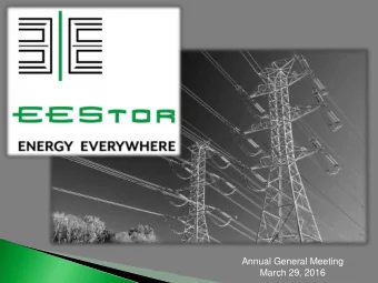 Annual General Meeting  March 29, 2016  1  Certain statements and documents referred to in this