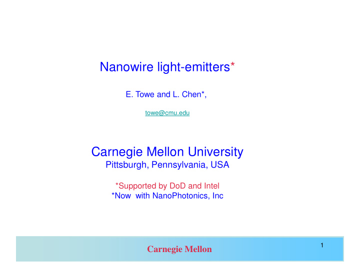 nanowire light emitters