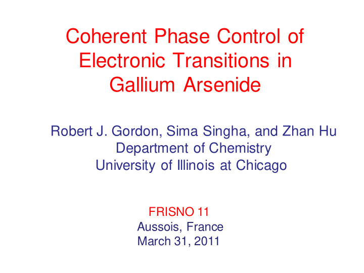 coherent phase control of electronic transitions in