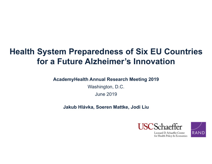 health system preparedness of six eu countries for a