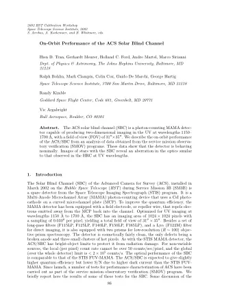 On-Orbit Performance of the ACS Solar Blind Channel  Hien D. Tran, Gerhardt Meurer, Holland C.
