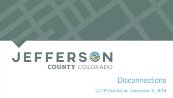 Disconnections  CCI Presentation: December 3, 2019  Once upon a time in a kingdom  not so far