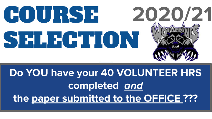 course 2020 21 selection
