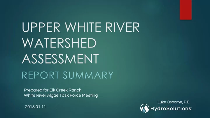 watershed assessment