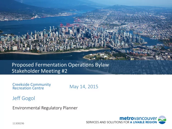 proposed fermentation operations bylaw stakeholder