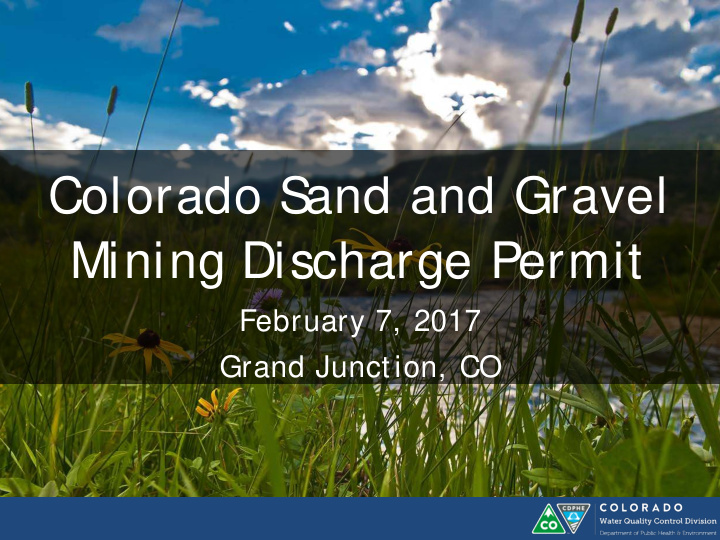 colorado s and and gravel mining discharge permit