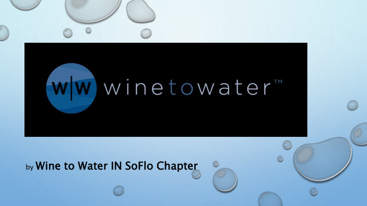 by wine e to water r in soflo chapt pter doc hendle ley