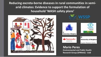 Reducing excreta-borne diseases in rural communities in semi-  arid climates: Evidence to support