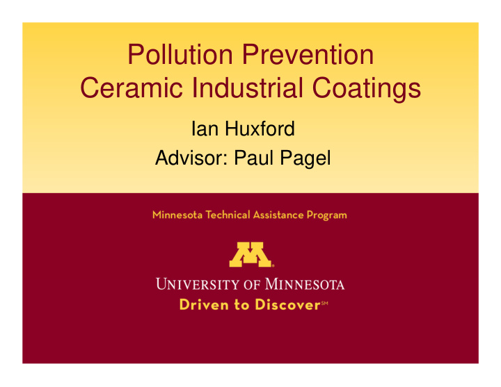 pollution prevention ceramic industrial coatings