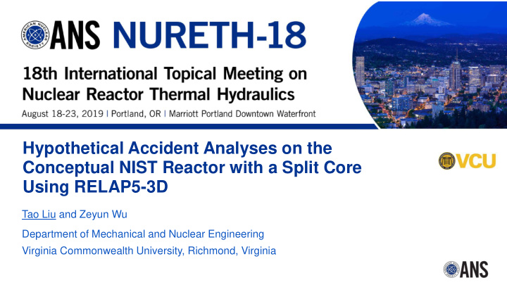 hypothetical accident analyses on the conceptual nist