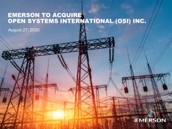 EMERSON TO ACQUIRE  OPEN SYSTEMS INTERNATIONAL (OSI) INC.  August 27, 2020  Safe Harbor Statement