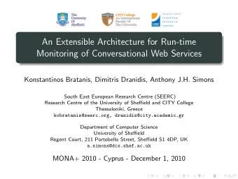 An Extensible Architecture for Run-time  Monitoring of Conversational Web Services  Konstantinos