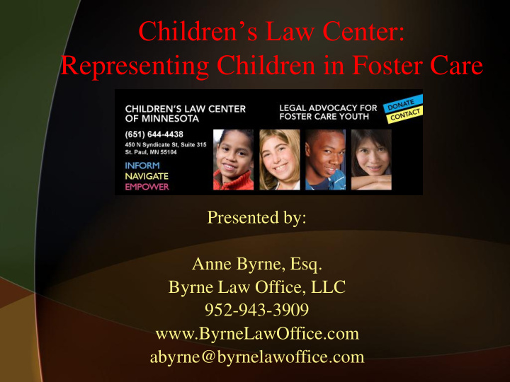 children s law center representing children in foster care