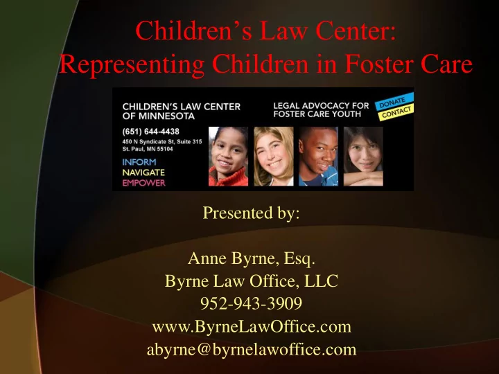 children s law center representing children in foster care