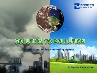 A brief about online monitoring system  By Ajit Joshi &amp; Amol Malode  Regulatory Regime PCB