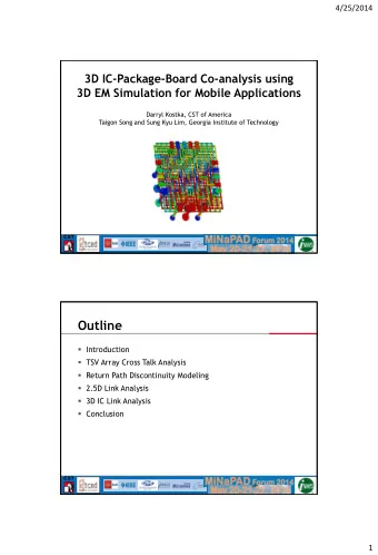 Outline  Introduction  TSV Array Cross Talk Analysis  Return Path Discontinuity Modeling