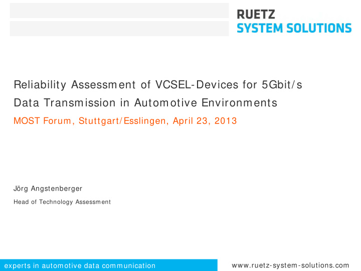 reliability assessment of vcsel devices for 5gbit s data