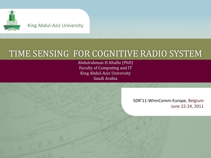 time sensing for cognitive radio system