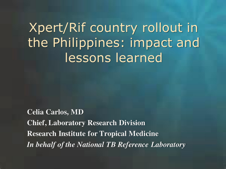 xpert rif country rollout in