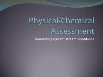 Monitoring current stream conditions  Physical/Chemical Assessment  Recommended monitoring