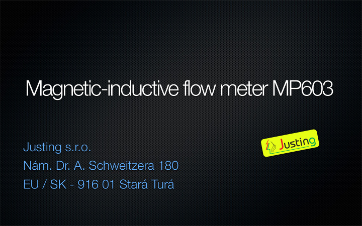 magnetic inductive flow meter mp603