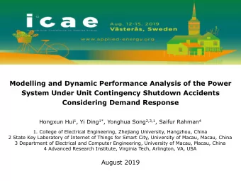 Modelling and Dynamic Performance Analysis of the Power  System Under Unit Contingency Shutdown
