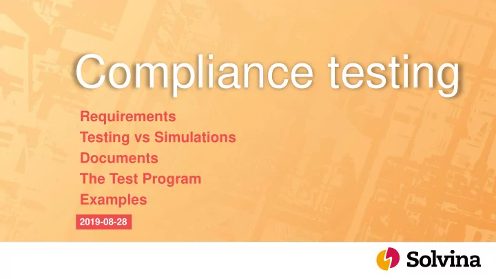 compliance testing