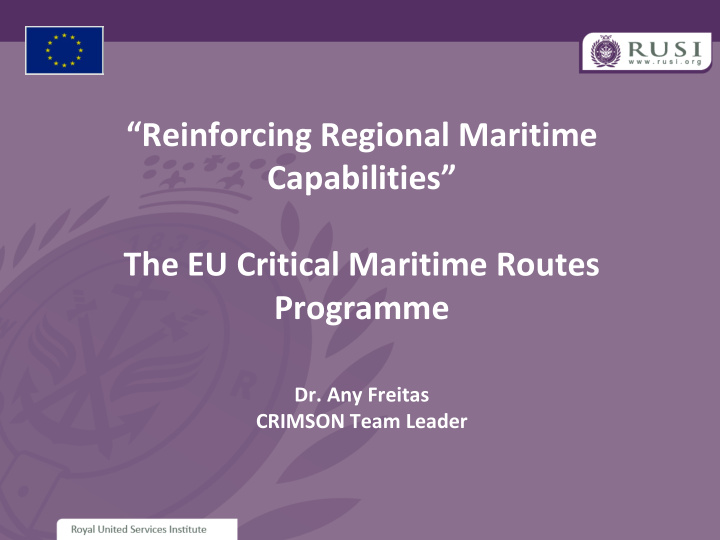 reinforcing regional maritime capabilities the eu