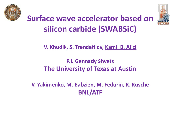 surface wave accelerator based on silicon carbide swabsic