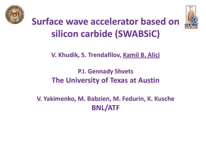 surface wave accelerator based on silicon carbide swabsic
