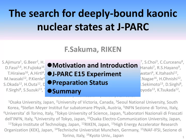 the search for deeply bound kaonic nuclear states at j