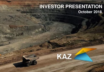 INVESTOR PRESENTATION  October 2018  1  IMPORTANT NOTICE  DISCLAIMER Certain statements included in