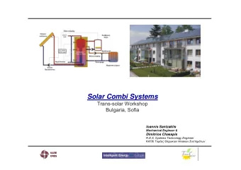 Solar Combi Systems  Trans-solar Workshop  Bulgaria, Sofia  Ioannis Santzaklis  Mechanical Engineer