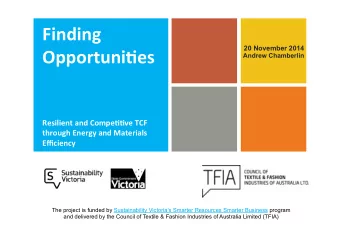 +  Finding    20 November 2014  Opportuni-es    Andrew Chamberlin  Resilient  and