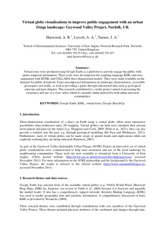 Virtual globe visualisations to improve public engagement with an urban  fringe landscape: Gaywood