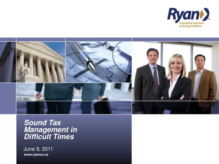 sound tax management in difficult times