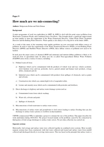 How much are we mis-connecting? Authors : Malgorzata Dolata and Nick Orman  Background  A major