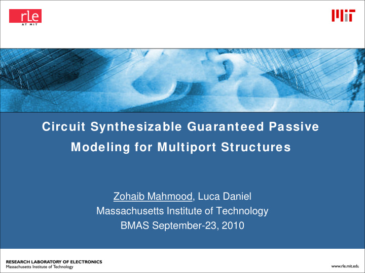 circuit synthesizable guaranteed passive modeling for