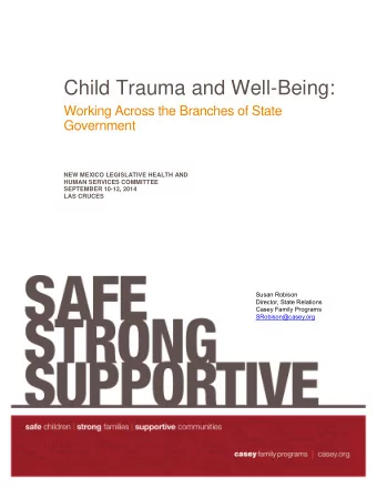Child Trauma and Well-Being:  Working Across the Branches of State  Government  NEW MEXICO