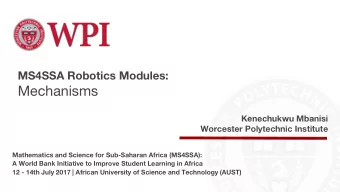 Mechanisms  Kenechukwu Mbanisi  Worcester Polytechnic Institute  Mathematics and Science for