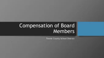 Compensation of Board  Members  Tooele County School District  Discussion from Prior Meetings
