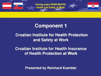 Activity 1.1: Analysis, trainings and workshops focused on  health protection, and safety at work
