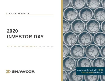 2020  INVESTOR DAY  Assets protected with RFID  data-enabled end caps  DISCLOSURE STATEMENT